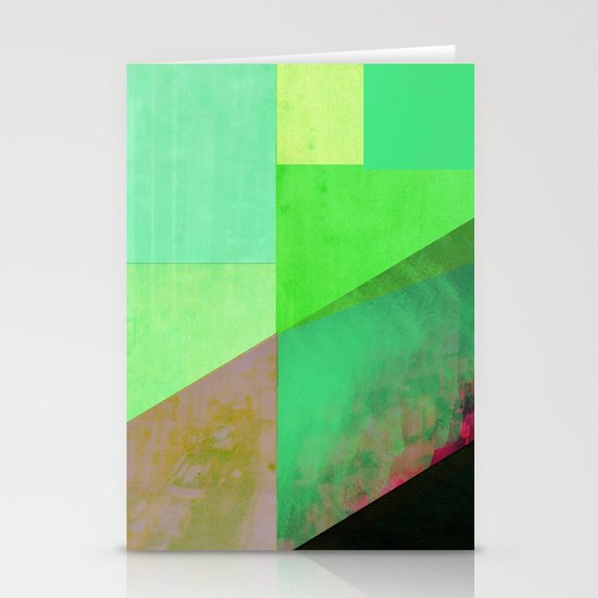 Green City Abstract Stationery Cards