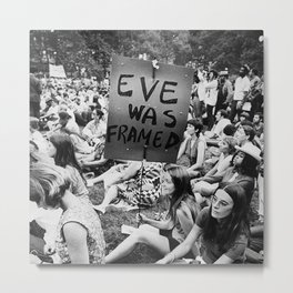 Eve Was Framed Black and White Women's Movement photograph Metal Print | Feminism, Woman, Evewasframed, Liberation, Women, Classic, Photo, Seventies, Photographs, Photograph 