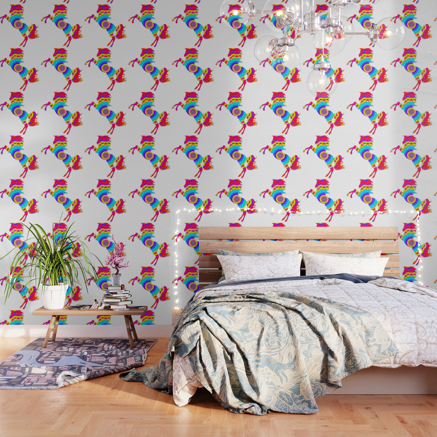 Rainbow Spiral Unicorn Trippy Wallpaper By Green Cow Society6