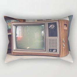 Old and antique television - selective focus point Rectangular Pillow