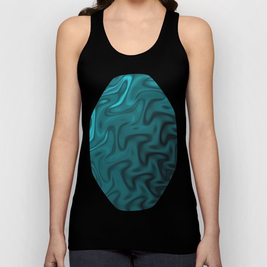 Ripples Fractal in Ocean Blue Unisex Tank Top