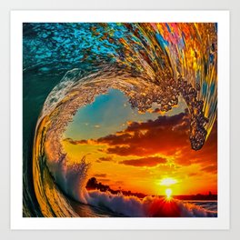 That once in a lifetime barrel wave color seascape photograph Art Print