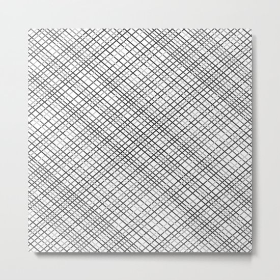 Weave 45 Black and White Metal Print