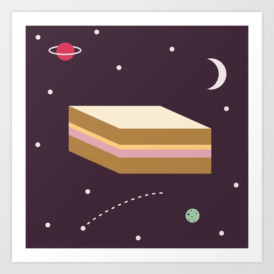 Ham & Cheese in Space Art Print