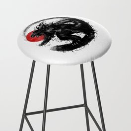 The Godzilla Red Strokes  Bar Stool