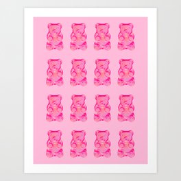 Pink Gummy Bears Print Art Print