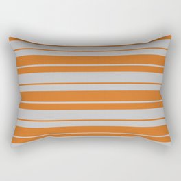 [ Thumbnail: Grey and Chocolate Colored Lines Pattern Rectangular Pillow ]