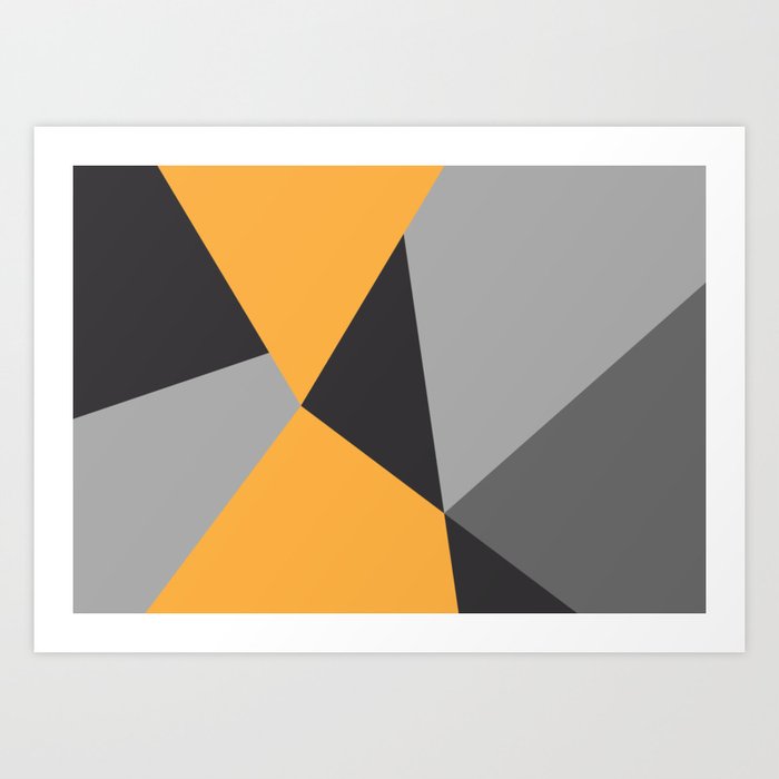 Broken Glass Yellow Abstract Graphic Art Print By Littleidiot