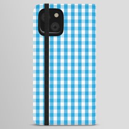 Oktoberfest Bavarian Blue and White Large Gingham Check iPhone Wallet Case
