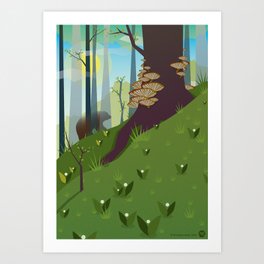 Life of a Forest Bear - Spring Art Print