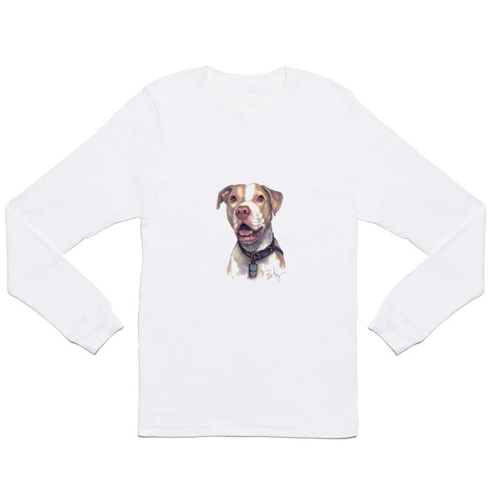 LuThor Wallace: "Red Nose" Rescue Pitbull Long Sleeve T Shirt