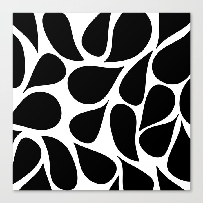 Abstract Black & White Foliage Pattern - Mix and Match with Simplicity of Life Canvas Print