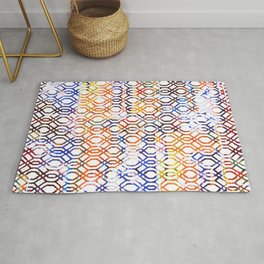 Geometric texture pattern with watercolor effect Rug