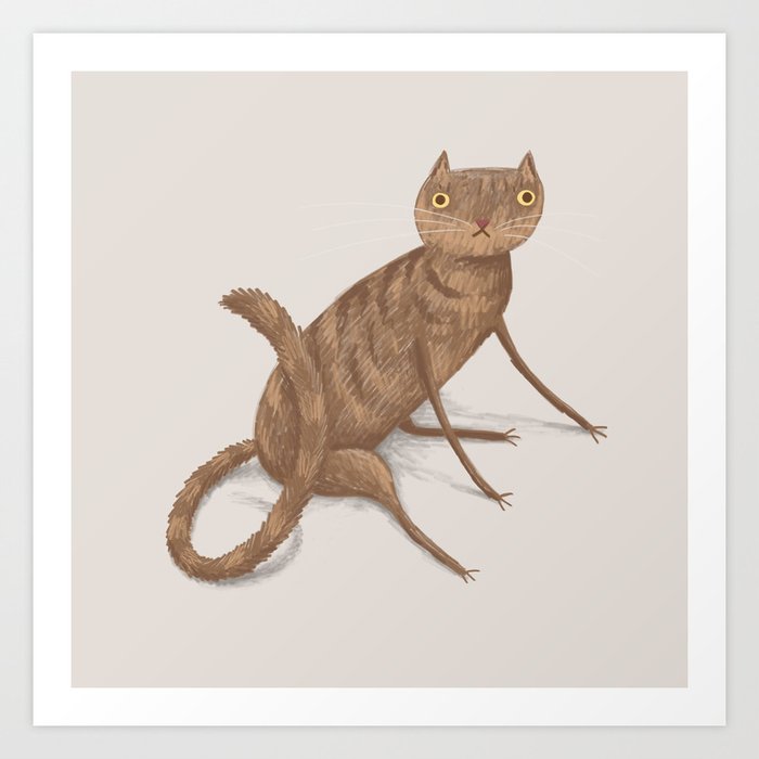 Gangly Cat Art Print