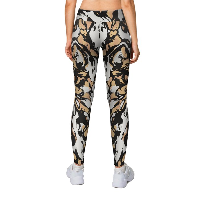 The Painted Wild Dog Leggings by SixthLeafClover Studios