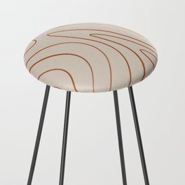 Minimalist Topographical Abstract in Putty and Clay Counter Stool