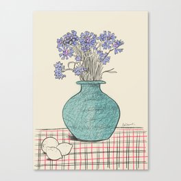 Vase lilac flowers Canvas Print