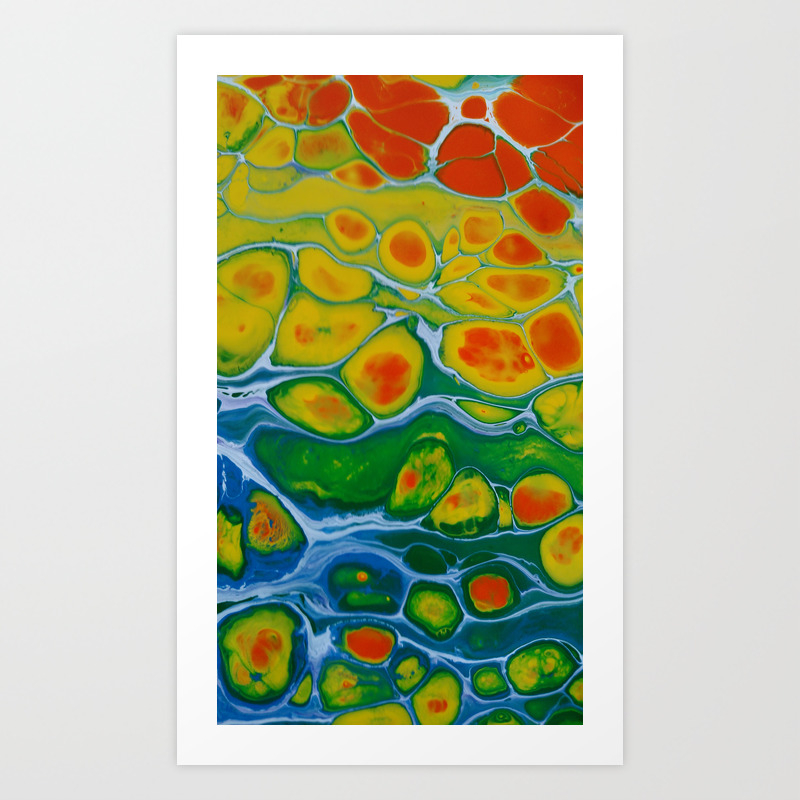 Rainbow Cells Abstract Art Print By Colorflowcreations Society6
