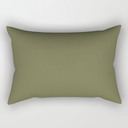 Deep Olive Green solid color modern abstract pattern  Rectangular Pillow