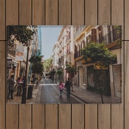 Spain Photography - Calm Street In Madrid Outdoor Rug