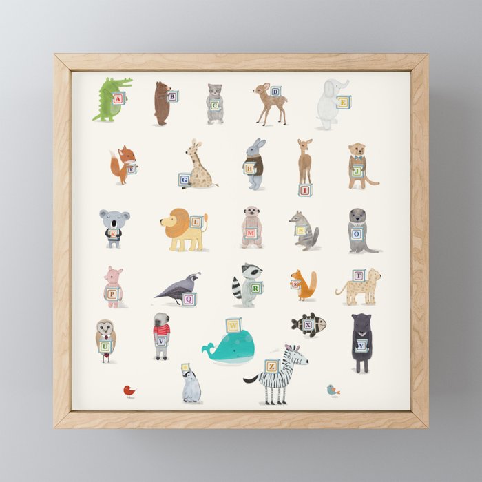 little alphabet Framed Mini Art Print