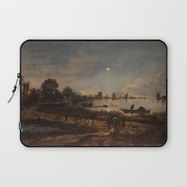 River View by Moonlight, Aert van der Neer, c. 1640 - c. 1650 Laptop Sleeve