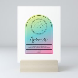Aquarius Zodiac | Gradient Arch Mini Art Print