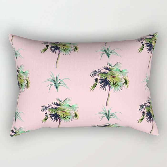 Palm Pink Rectangular Pillow