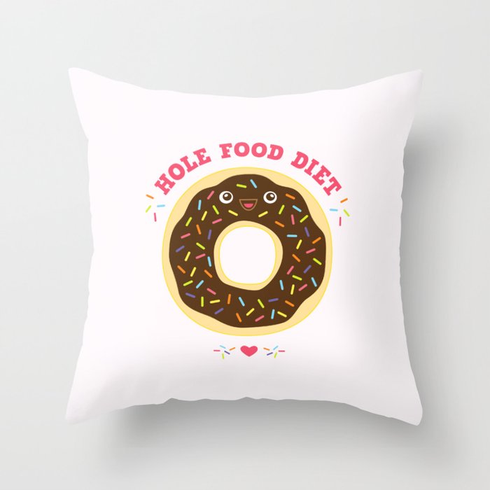 chocolate donut hole food diet funny gift Throw Pillow by eau de