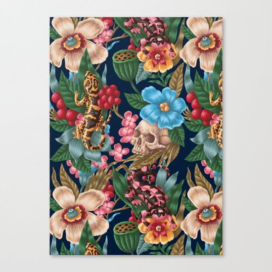 Lizzards and Skulls Canvas Print