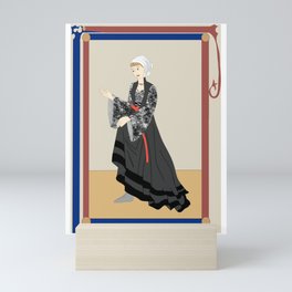 'Audrey' Medieval Fashion Plate Mini Art Print