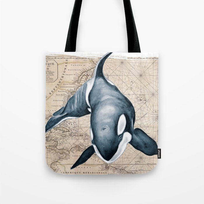 Orca Vintage Map Tote Bag
