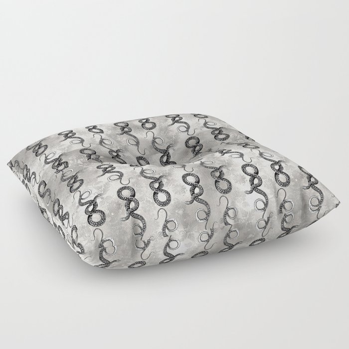 Serpentine of Silver Floor Pillow