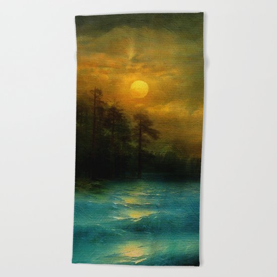 Hope, in the turquoise water. Beach Towel