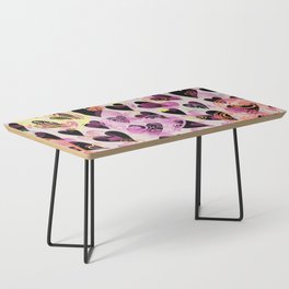 Colorful Heart Doddled Valentines Day Anniversary Pattern Coffee Table