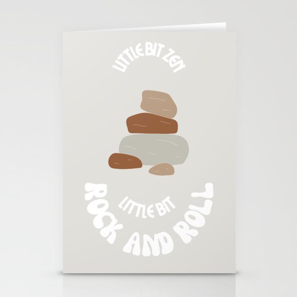 Little Bit Zen, Little Bit Rock and Roll- Simple Minimal Design Stationery Cards