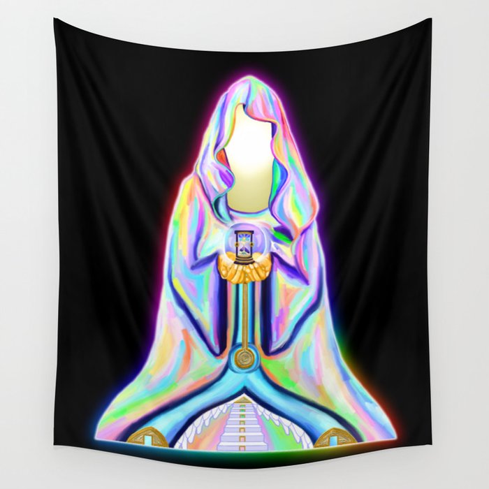 Psychedelic Inner Light Sorceress Fortune Teller  Wall Tapestry