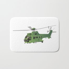 Green Vector Helicopter Bath Mat | As332, Flight, Medium, Businessman, Helicopter, Rich, Green, Fly, Vip, Luxurious 