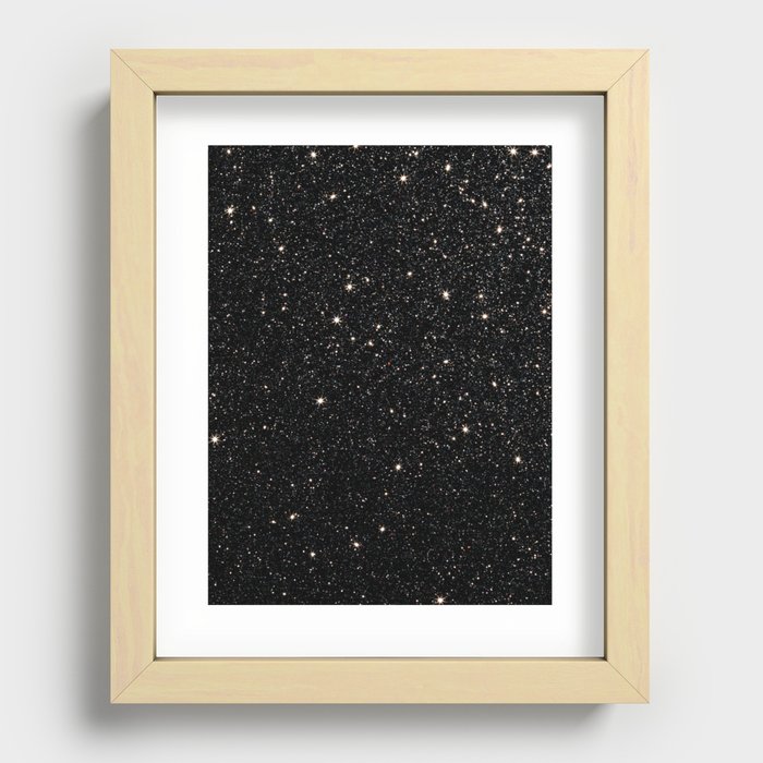 black glitter night  Recessed Framed Print