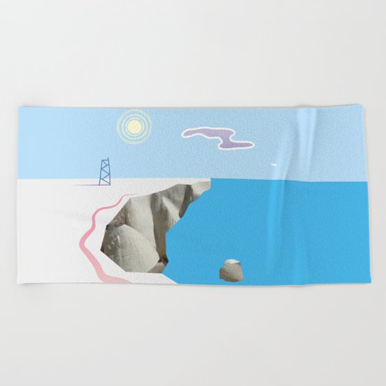 White Silence Beach Towel