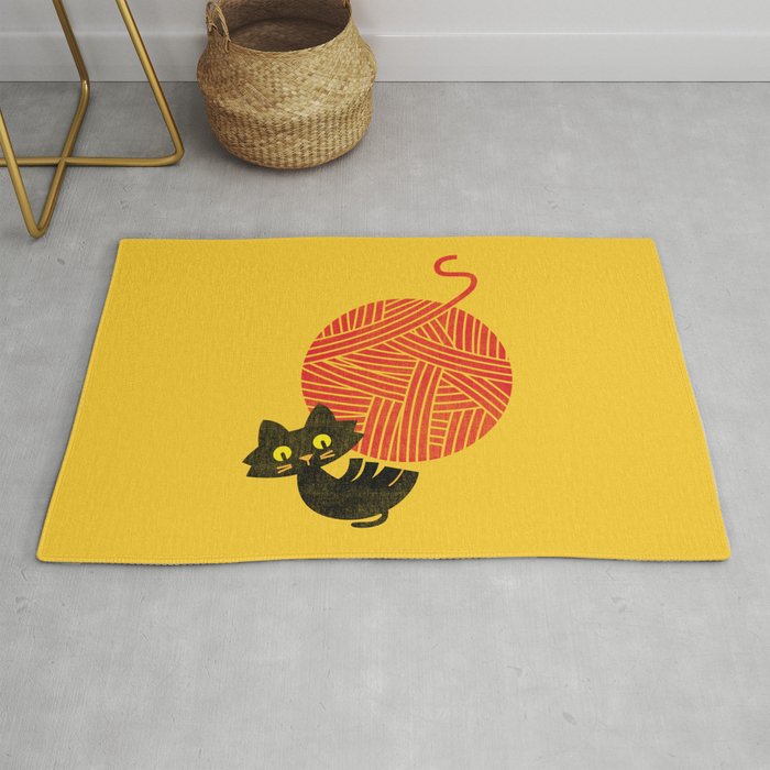 Fitz - Happiness (cat and yarn) Rug