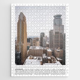 Minneapolis Skyline | Minimalist City Photography Jigsaw Puzzle