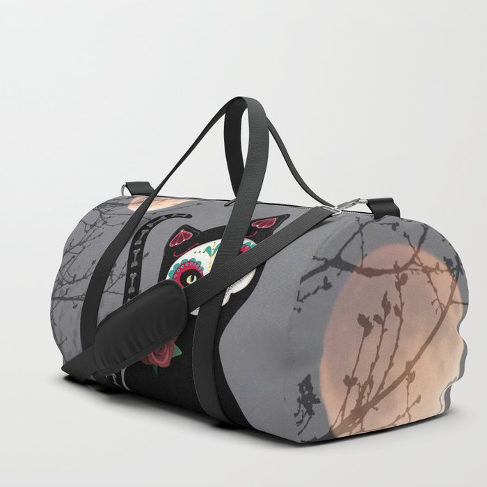 Sugar Skull Black Cat Duffle Bag