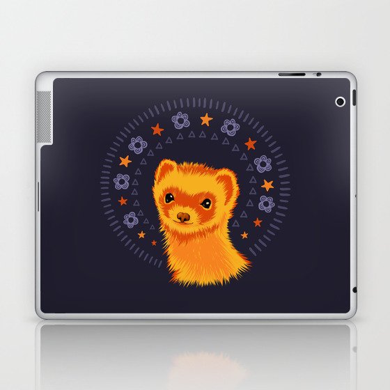 Cute ferret art adorable animal Laptop & iPad Skin