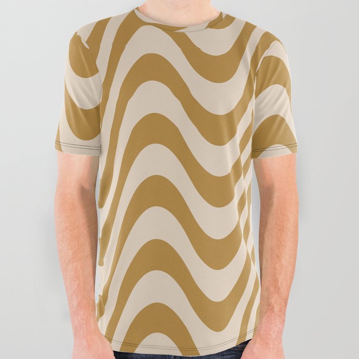 Wavy Gold All Over Graphic Tee