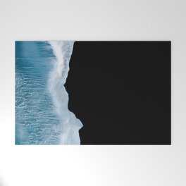 Minimalist wave crashing on a black sand beach in Iceland – Ocean Landscape Photography Welcome Mat