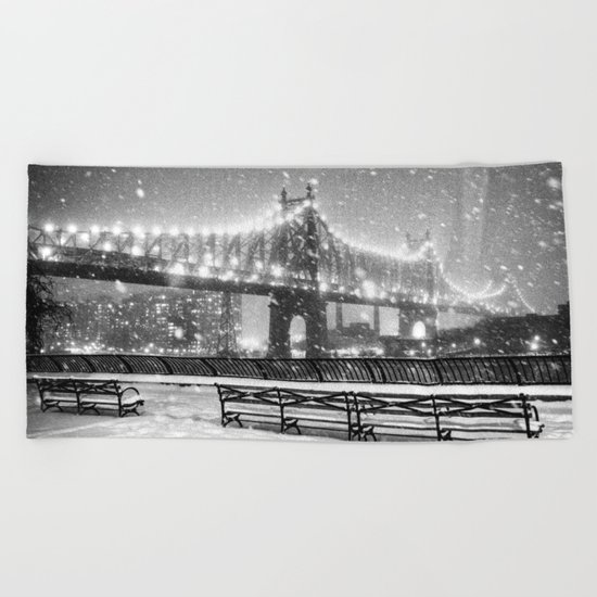 New York City Snow Beach Towel