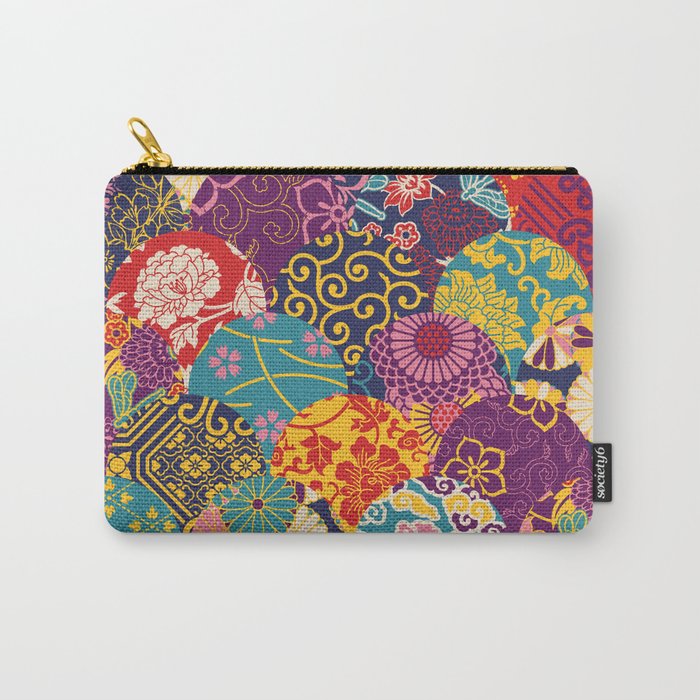 Japanese Wave Seigaiha Seamless Patterns Symbols Carry-All Pouch