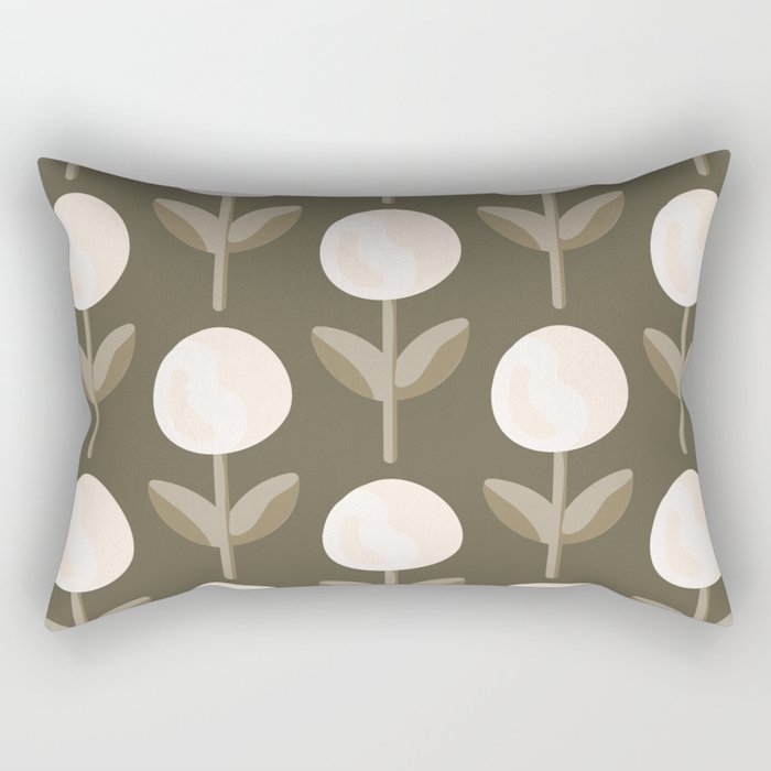 Sunshine pops - seaweed green, white and olive Rectangular Pillow