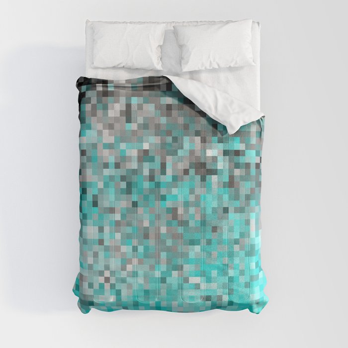 Aqua Gray Pixels Comforter by Simply Chic by 2sweet4words Designs ...